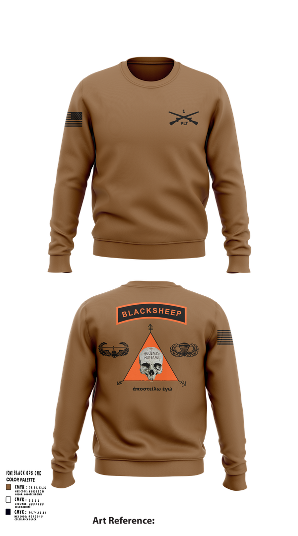 Crew Neck Sweatshirt, 1st PLT B Co 1-173IN, , Teamtime, Team time, sublimation, custom sports apparel, team uniforms, spirit wear, spiritwear, sports uniforms, custom shirts, team store, custom team store, fundraiser sports, apparel fundraiser