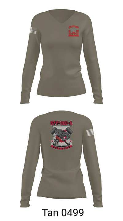 571st CEC-A 52010790 Women's Long Sleeve V-neck Shirt - 77
