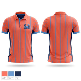 Short Sleeve Performance Polo, Back bay blue crabs, Baseball, Teamtime, Team time, sublimation, custom sports apparel, team uniforms, spirit wear, spiritwear, sports uniforms, custom shirts, team store, custom team store, fundraiser sports, apparel fundraiser