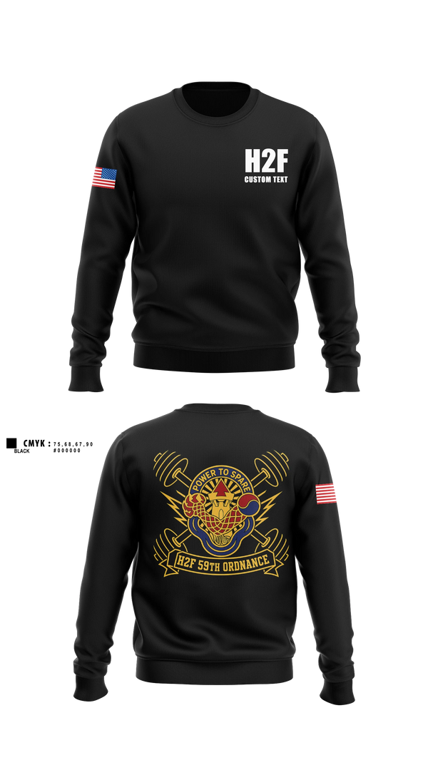 Crew Neck Sweatshirt, 59th ORD BDE, Army, Teamtime, Team time, sublimation, custom sports apparel, team uniforms, spirit wear, spiritwear, sports uniforms, custom shirts, team store, custom team store, fundraiser sports, apparel fundraiser