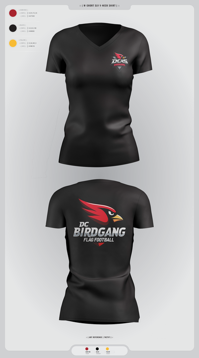 Derby City Birdgang 3850834 Women's Short Sleeve V-neck Shirt - 2