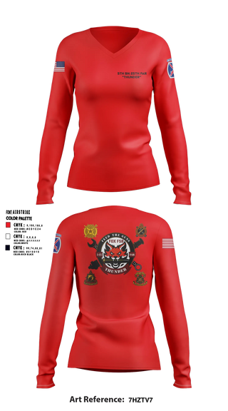 Womens Long Sleeve Vneck Shirt, F FSB, 5-25 FAR, Army, Teamtime, Team time, sublimation, custom sports apparel, team uniforms, spirit wear, spiritwear, sports uniforms, custom shirts, team store, custom team store, fundraiser sports, apparel fundraiser