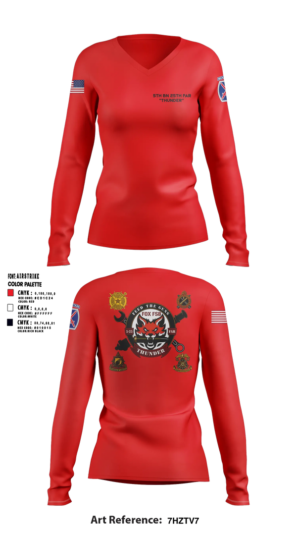 Womens Long Sleeve Vneck Shirt, F FSB, 5-25 FAR, Army, Teamtime, Team time, sublimation, custom sports apparel, team uniforms, spirit wear, spiritwear, sports uniforms, custom shirts, team store, custom team store, fundraiser sports, apparel fundraiser