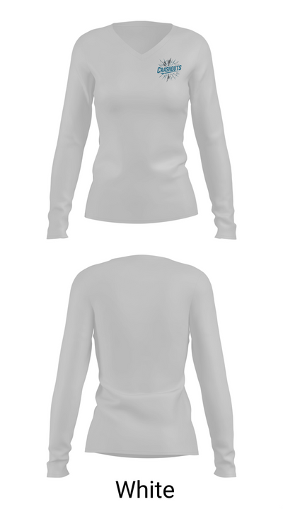 CRASHOUTS 16186938 Women's Long Sleeve V-neck Shirt - 16
