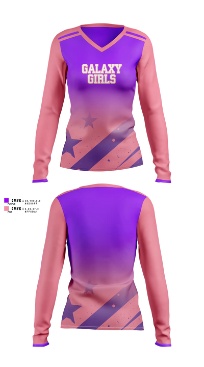 Galaxy Girls 77808438 Women's Long Sleeve V-neck Shirt - 21