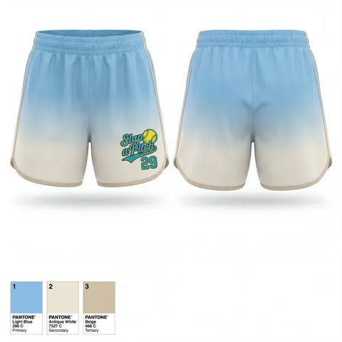 Womens Shorts, Slap A Pitch, Softball, Teamtime, Team time, sublimation, custom sports apparel, team uniforms, spirit wear, spiritwear, sports uniforms, custom shirts, team store, custom team store, fundraiser sports, apparel fundraiser