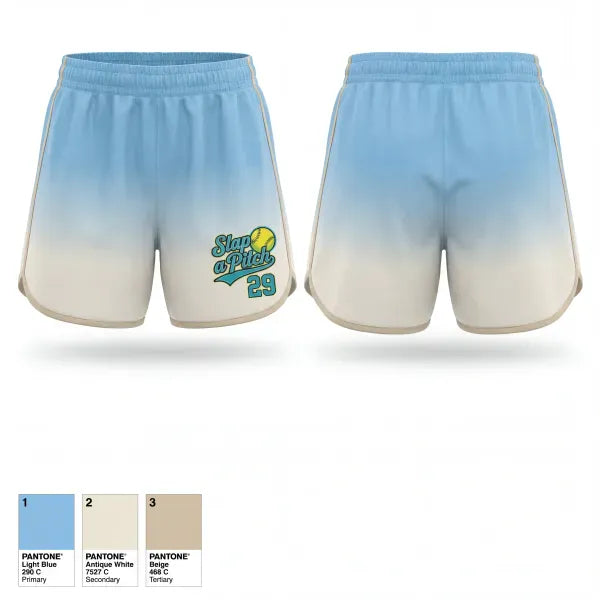 Womens Shorts, Slap A Pitch, Softball, Teamtime, Team time, sublimation, custom sports apparel, team uniforms, spirit wear, spiritwear, sports uniforms, custom shirts, team store, custom team store, fundraiser sports, apparel fundraiser