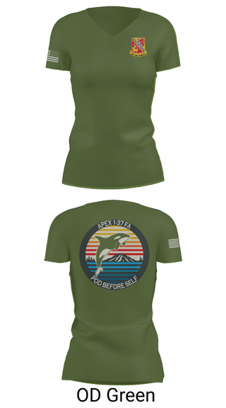 Womens Short Sleeve Vneck Shirt, A BTRY, 1-37FAR, , Teamtime, Team time, sublimation, custom sports apparel, team uniforms, spirit wear, spiritwear, sports uniforms, custom shirts, team store, custom team store, fundraiser sports, apparel fundraiser