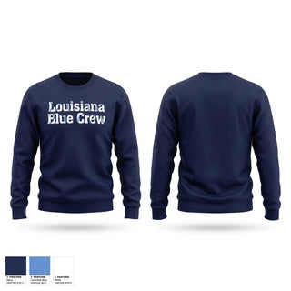 Crew Neck Sweatshirt, Louisiana Blue Crew, Baseball, Teamtime, Team time, sublimation, custom sports apparel, team uniforms, spirit wear, spiritwear, sports uniforms, custom shirts, team store, custom team store, fundraiser sports, apparel fundraiser
