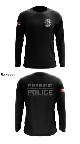 Long Sleeve Performance Shirt, Presidio Police Department, Police, Teamtime, Team time, sublimation, custom sports apparel, team uniforms, spirit wear, spiritwear, sports uniforms, custom shirts, team store, custom team store, fundraiser sports, apparel fundraiser