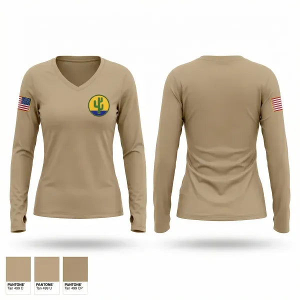 Womens Long Sleeve Vneck Shirt, 236 ICTC, Army, Teamtime, Team time, sublimation, custom sports apparel, team uniforms, spirit wear, spiritwear, sports uniforms, custom shirts, team store, custom team store, fundraiser sports, apparel fundraiser