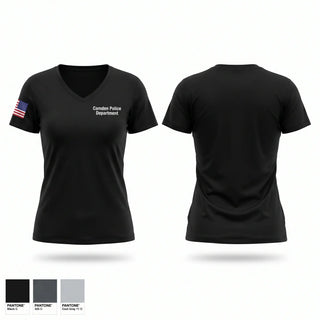Womens Short Sleeve Vneck Shirt, Camden Police Department, Police, Teamtime, Team time, sublimation, custom sports apparel, team uniforms, spirit wear, spiritwear, sports uniforms, custom shirts, team store, custom team store, fundraiser sports, apparel fundraiser
