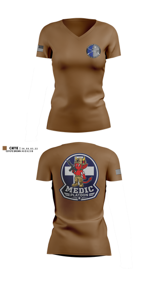 Womens Short Sleeve Vneck Shirt, Medic, National Guard, Teamtime, Team time, sublimation, custom sports apparel, team uniforms, spirit wear, spiritwear, sports uniforms, custom shirts, team store, custom team store, fundraiser sports, apparel fundraiser