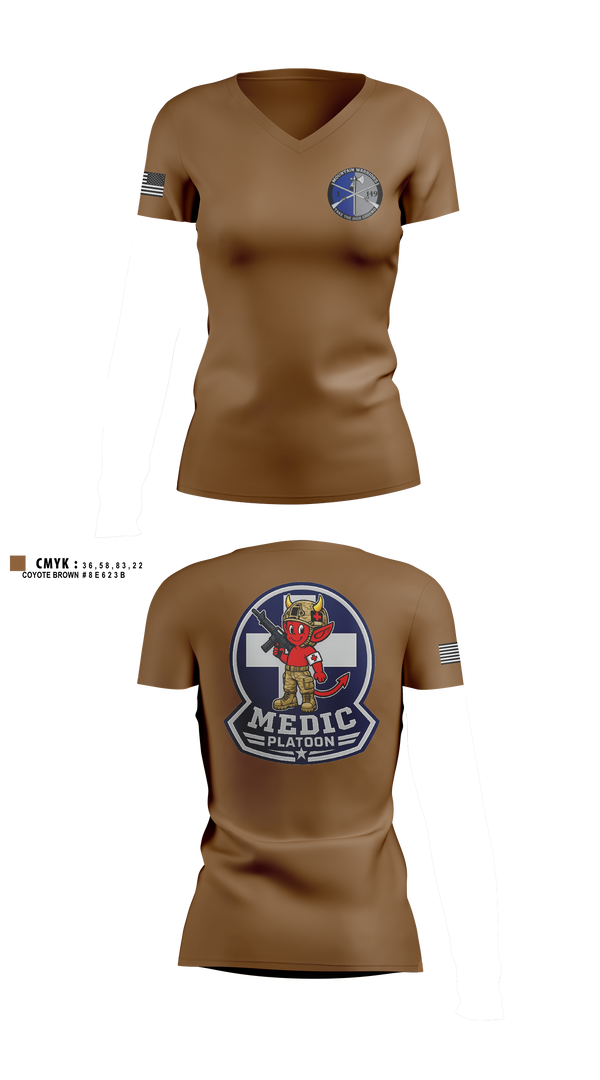 Womens Short Sleeve Vneck Shirt, Medic, National Guard, Teamtime, Team time, sublimation, custom sports apparel, team uniforms, spirit wear, spiritwear, sports uniforms, custom shirts, team store, custom team store, fundraiser sports, apparel fundraiser