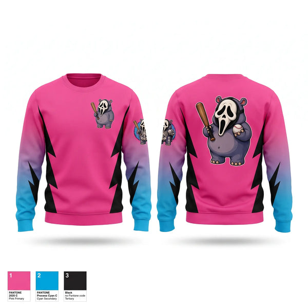 Crew Neck Sweatshirt, Halloween hippos, Baseball, Teamtime, Team time, sublimation, custom sports apparel, team uniforms, spirit wear, spiritwear, sports uniforms, custom shirts, team store, custom team store, fundraiser sports, apparel fundraiser