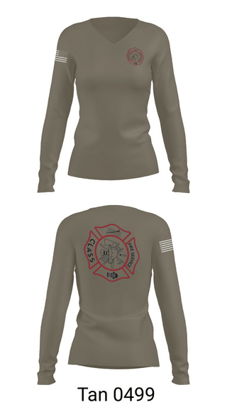 Womens Long Sleeve Vneck Shirt, Fire service class, Fire Department, Teamtime, Team time, sublimation, custom sports apparel, team uniforms, spirit wear, spiritwear, sports uniforms, custom shirts, team store, custom team store, fundraiser sports, apparel fundraiser