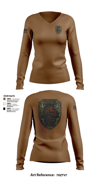 Womens Long Sleeve Vneck Shirt, DET3 935TH ASB, National Guard, Teamtime, Team time, sublimation, custom sports apparel, team uniforms, spirit wear, spiritwear, sports uniforms, custom shirts, team store, custom team store, fundraiser sports, apparel fundraiser