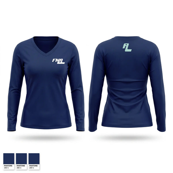 Womens Long Sleeve Vneck Shirt, Tourists, Men's Basketball, Teamtime, Team time, sublimation, custom sports apparel, team uniforms, spirit wear, spiritwear, sports uniforms, custom shirts, team store, custom team store, fundraiser sports, apparel fundraiser