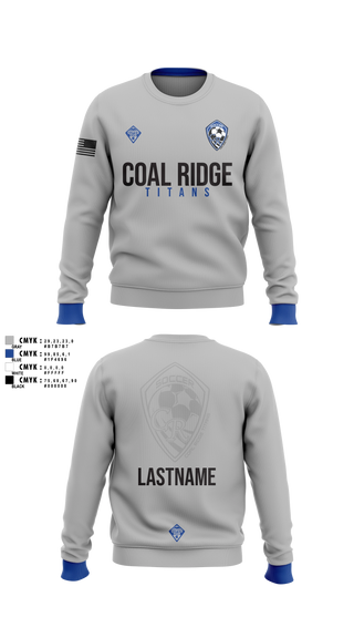 Crew Neck Sweatshirt, Coal Ridge HS Boys Soccer, Men's Soccer, Teamtime, Team time, sublimation, custom sports apparel, team uniforms, spirit wear, spiritwear, sports uniforms, custom shirts, team store, custom team store, fundraiser sports, apparel fundraiser