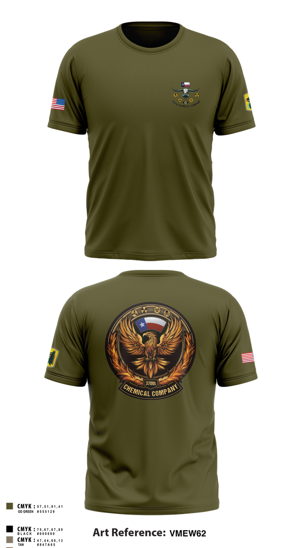 Short Sleeve Performance Shirt, 370th CHEM CO, Army, Teamtime, Team time, sublimation, custom sports apparel, team uniforms, spirit wear, spiritwear, sports uniforms, custom shirts, team store, custom team store, fundraiser sports, apparel fundraiser