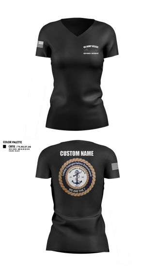 Womens Short Sleeve Vneck Shirt, 1099th TD, Army, Teamtime, Team time, sublimation, custom sports apparel, team uniforms, spirit wear, spiritwear, sports uniforms, custom shirts, team store, custom team store, fundraiser sports, apparel fundraiser