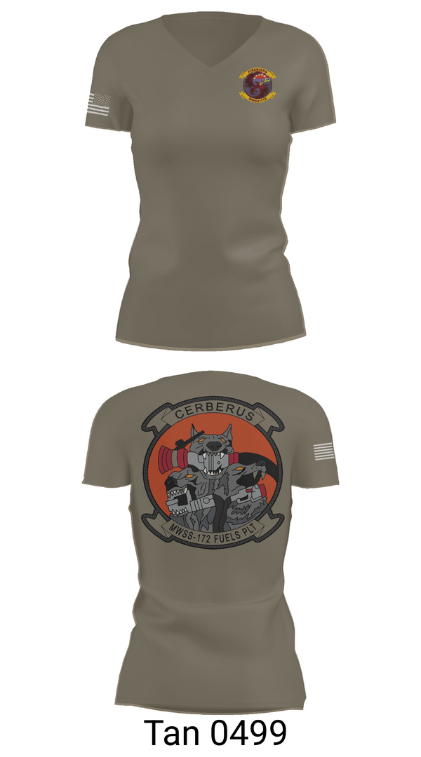 Womens Short Sleeve Vneck Shirt, MWSS-172 Fuels Platoon, Marines, Teamtime, Team time, sublimation, custom sports apparel, team uniforms, spirit wear, spiritwear, sports uniforms, custom shirts, team store, custom team store, fundraiser sports, apparel fundraiser