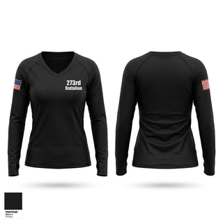 Womens Long Sleeve Vneck Shirt, 273rd Battalion, National Guard, Teamtime, Team time, sublimation, custom sports apparel, team uniforms, spirit wear, spiritwear, sports uniforms, custom shirts, team store, custom team store, fundraiser sports, apparel fundraiser