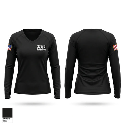 Womens Long Sleeve Vneck Shirt, 273rd Battalion, National Guard, Teamtime, Team time, sublimation, custom sports apparel, team uniforms, spirit wear, spiritwear, sports uniforms, custom shirts, team store, custom team store, fundraiser sports, apparel fundraiser