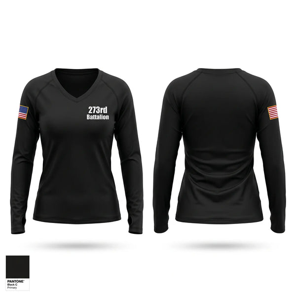 Womens Long Sleeve Vneck Shirt, 273rd Battalion, National Guard, Teamtime, Team time, sublimation, custom sports apparel, team uniforms, spirit wear, spiritwear, sports uniforms, custom shirts, team store, custom team store, fundraiser sports, apparel fundraiser