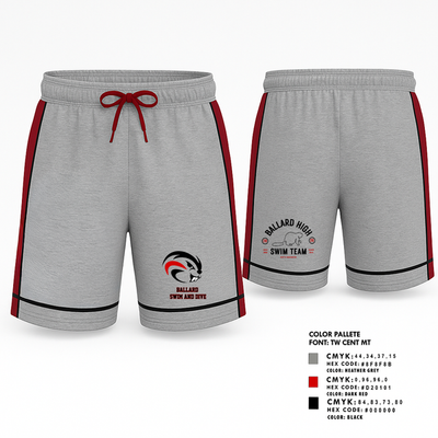 Ballard High School Girls Swim and Dive 84596009 Athletic Shorts With Pockets - 1