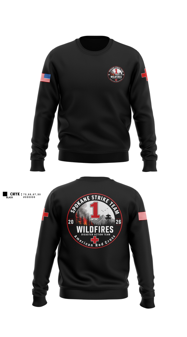 Crew Neck Sweatshirt, American Red Cross, , Teamtime, Team time, sublimation, custom sports apparel, team uniforms, spirit wear, spiritwear, sports uniforms, custom shirts, team store, custom team store, fundraiser sports, apparel fundraiser