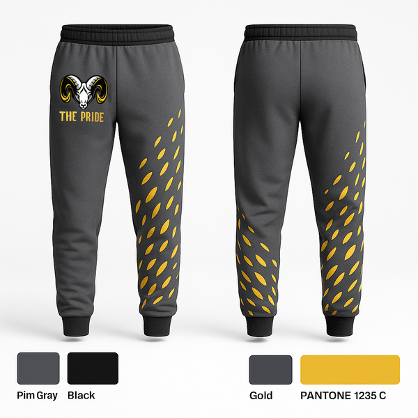 Sweatpants, The Pride, Track & Field, Teamtime, Team time, sublimation, custom sports apparel, team uniforms, spirit wear, spiritwear, sports uniforms, custom shirts, team store, custom team store, fundraiser sports, apparel fundraiser