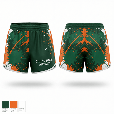 Womens Shorts, Child's park rattlets, , Teamtime, Team time, sublimation, custom sports apparel, team uniforms, spirit wear, spiritwear, sports uniforms, custom shirts, team store, custom team store, fundraiser sports, apparel fundraiser