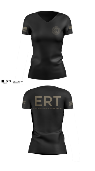 Womens Short Sleeve Vneck Shirt, Evidence Recovery Team, Police, Teamtime, Team time, sublimation, custom sports apparel, team uniforms, spirit wear, spiritwear, sports uniforms, custom shirts, team store, custom team store, fundraiser sports, apparel fundraiser