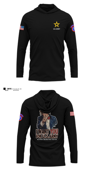Long Sleeve hooded sunshirt, Alaska Army Recruiting, Army, Teamtime, Team time, sublimation, custom sports apparel, team uniforms, spirit wear, spiritwear, sports uniforms, custom shirts, team store, custom team store, fundraiser sports, apparel fundraiser
