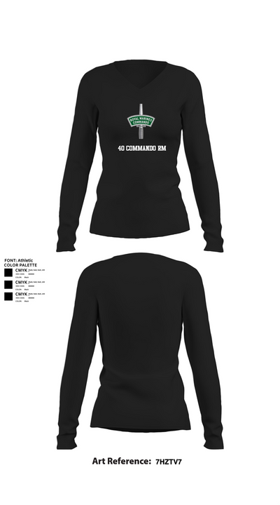 40 commando RM 51951767 Women's Long Sleeve V-neck Shirt - 22