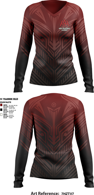 Womens Long Sleeve Vneck Shirt, Ares Volleyball Academy, Women's Volleyball, Teamtime, Team time, sublimation, custom sports apparel, team uniforms, spirit wear, spiritwear, sports uniforms, custom shirts, team store, custom team store, fundraiser sports, apparel fundraiser