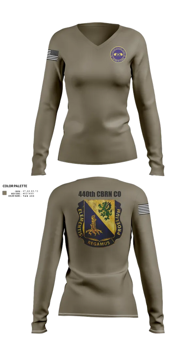 440th CBRN CO 79820871 Women's Long Sleeve V-neck Shirt - 102