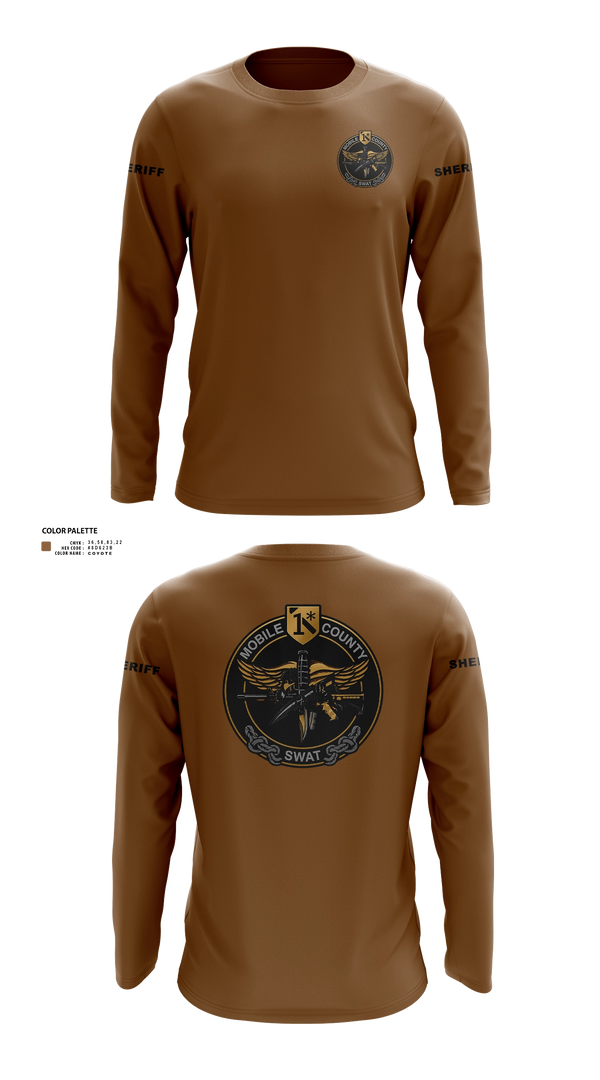 Long Sleeve Performance Shirt, MOBILE COUNTY SWAT, Police, Teamtime, Team time, sublimation, custom sports apparel, team uniforms, spirit wear, spiritwear, sports uniforms, custom shirts, team store, custom team store, fundraiser sports, apparel fundraiser