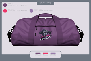 Duffle Bag, West texas Havoc, Baseball, Teamtime, Team time, sublimation, custom sports apparel, team uniforms, spirit wear, spiritwear, sports uniforms, custom shirts, team store, custom team store, fundraiser sports, apparel fundraiser