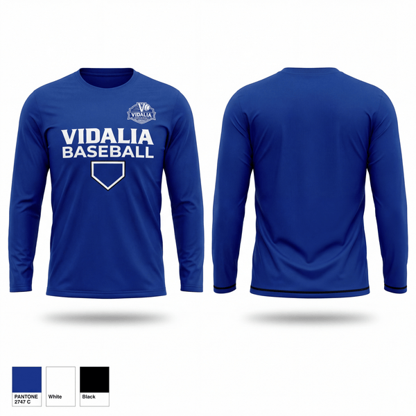 Long Sleeve Performance Shirt, Vidalia Jr Boys Baseball, Baseball, Teamtime, Team time, sublimation, custom sports apparel, team uniforms, spirit wear, spiritwear, sports uniforms, custom shirts, team store, custom team store, fundraiser sports, apparel fundraiser