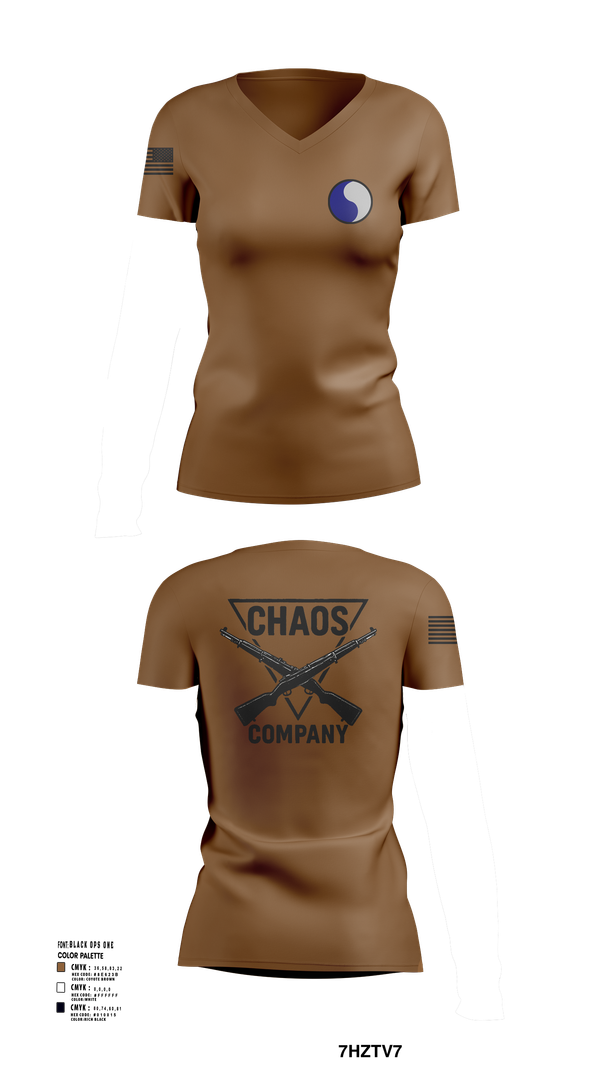 Womens Short Sleeve Vneck Shirt, C-Co 1/116 29th IN BDE, , Teamtime, Team time, sublimation, custom sports apparel, team uniforms, spirit wear, spiritwear, sports uniforms, custom shirts, team store, custom team store, fundraiser sports, apparel fundraiser