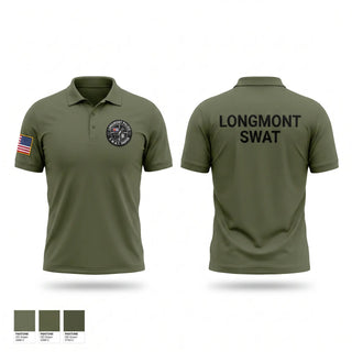 Short Sleeve Performance Polo, Longmont SWAT, Police, Teamtime, Team time, sublimation, custom sports apparel, team uniforms, spirit wear, spiritwear, sports uniforms, custom shirts, team store, custom team store, fundraiser sports, apparel fundraiser