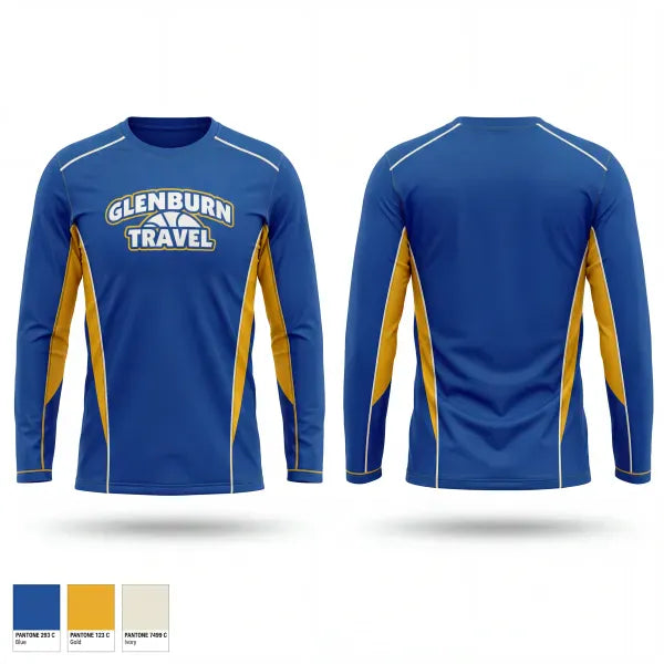 Long Sleeve Performance Shirt, Glenburn travel, Men's Basketball, Teamtime, Team time, sublimation, custom sports apparel, team uniforms, spirit wear, spiritwear, sports uniforms, custom shirts, team store, custom team store, fundraiser sports, apparel fundraiser