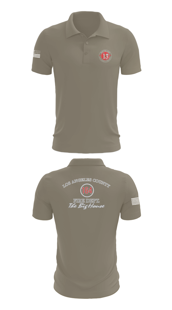 Short Sleeve Performance Polo, LA County Firehouse 164, Fire Department, Teamtime, Team time, sublimation, custom sports apparel, team uniforms, spirit wear, spiritwear, sports uniforms, custom shirts, team store, custom team store, fundraiser sports, apparel fundraiser