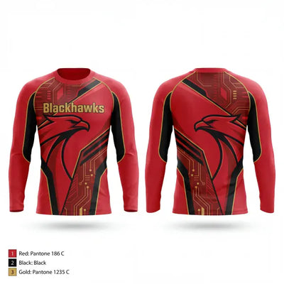 Raleigh Blackhawks 77406994 Long Sleeve Performance Shirt 1