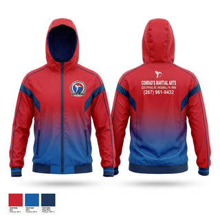 Windbreaker, Conrad’s Martial Arts Center, Spirit Store, Teamtime, Team time, sublimation, custom sports apparel, team uniforms, spirit wear, spiritwear, sports uniforms, custom shirts, team store, custom team store, fundraiser sports, apparel fundraiser