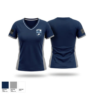 Womens Short Sleeve Vneck Shirt, Pocahontas County EMS, EMS/EMT, Teamtime, Team time, sublimation, custom sports apparel, team uniforms, spirit wear, spiritwear, sports uniforms, custom shirts, team store, custom team store, fundraiser sports, apparel fundraiser