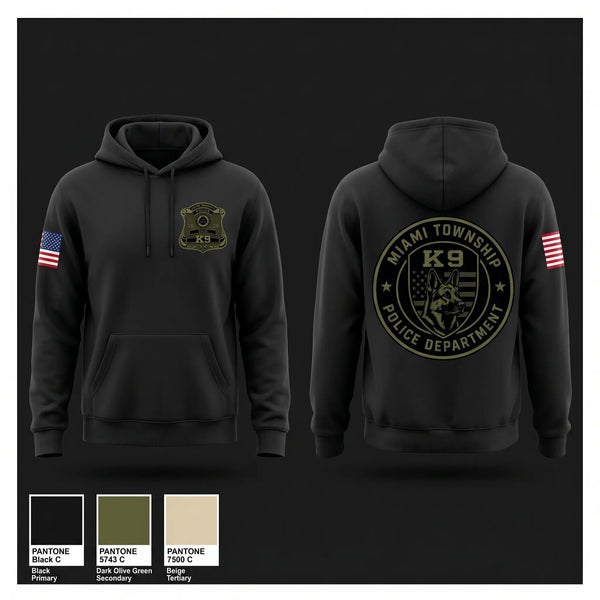 Hoodie, Miami Township Police K9, Police, Teamtime, Team time, sublimation, custom sports apparel, team uniforms, spirit wear, spiritwear, sports uniforms, custom shirts, team store, custom team store, fundraiser sports, apparel fundraiser