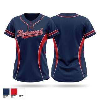 Two Button Softball Jersey, Redeem, Softball, Teamtime, Team time, sublimation, custom sports apparel, team uniforms, spirit wear, spiritwear, sports uniforms, custom shirts, team store, custom team store, fundraiser sports, apparel fundraiser